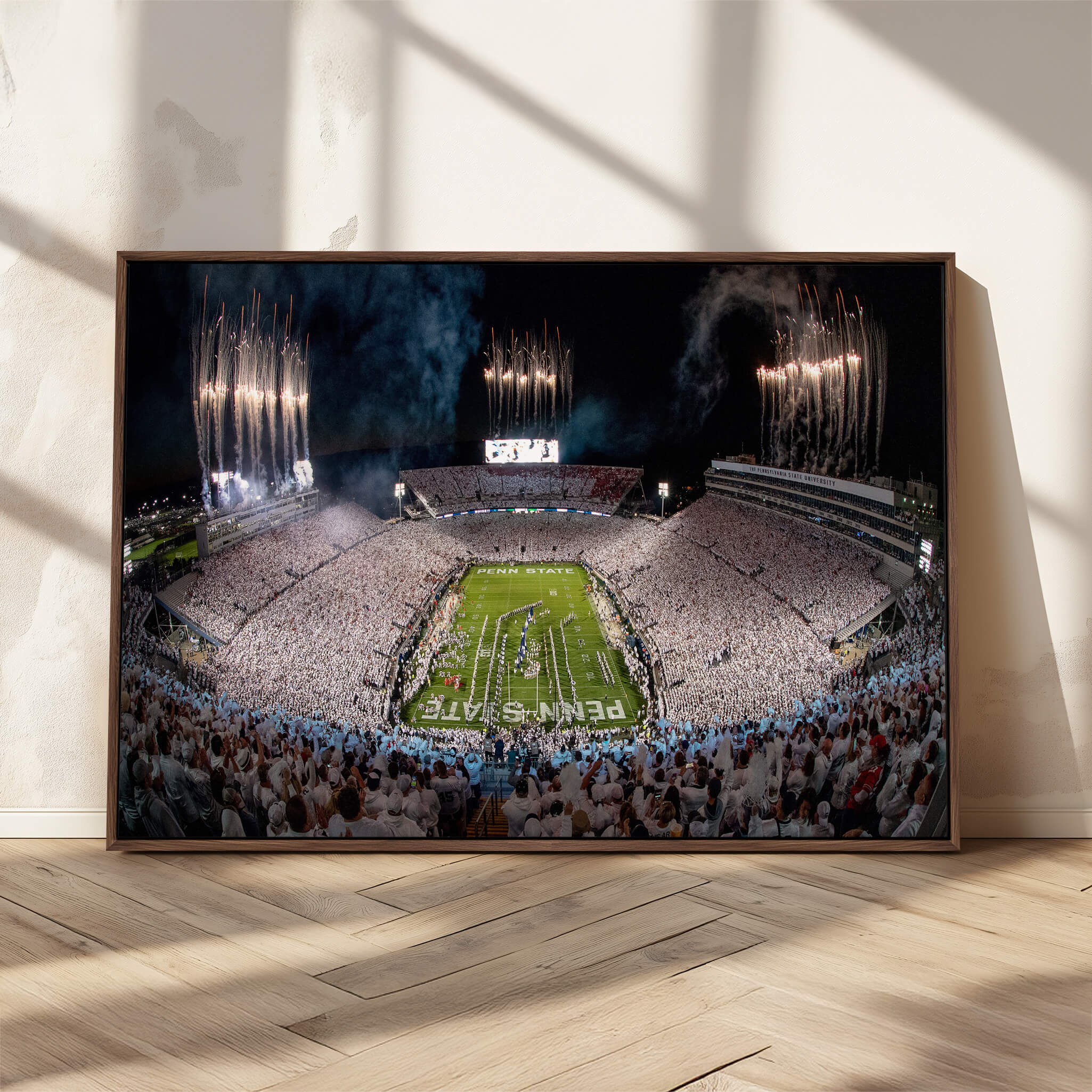 11391-MGV-CV-36X24-Penn State Football Wall Art Canvas Print – Framed Stadium Game Day Sports Team Spirit Artwork for Home, Office