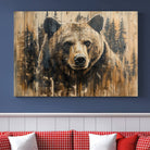 Majestic Grizzly 399 Bear Wall Art | 3-Panel Rustic Canvas Print for Living Room, Office, or Cabin Decor | Framed Giclee Canvas with