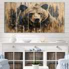 41362-MGV-CV-60X31-5P-Majestic Grizzly 399 Bear Wall Art | 3-Panel Rustic Canvas Print for Living Room, Office, or Cabin Decor | Framed Giclee Canvas with
