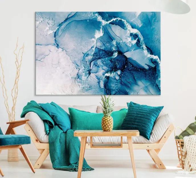 The "Marble Effect Wall Art Abstract Canvas Wall Art Print" is a triptych featuring museum-quality canvases with UV-protective coating.