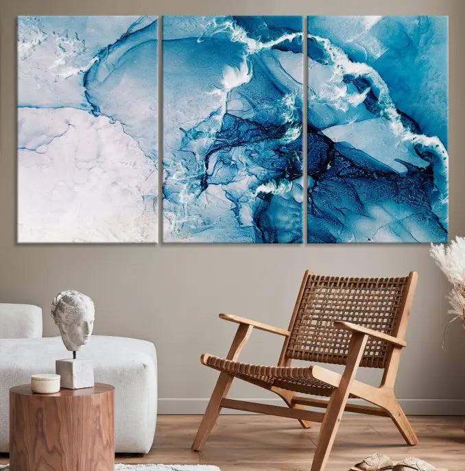 The "Marble Effect Wall Art Abstract Canvas Wall Art Print" is a triptych featuring museum-quality canvases with UV-protective coating.