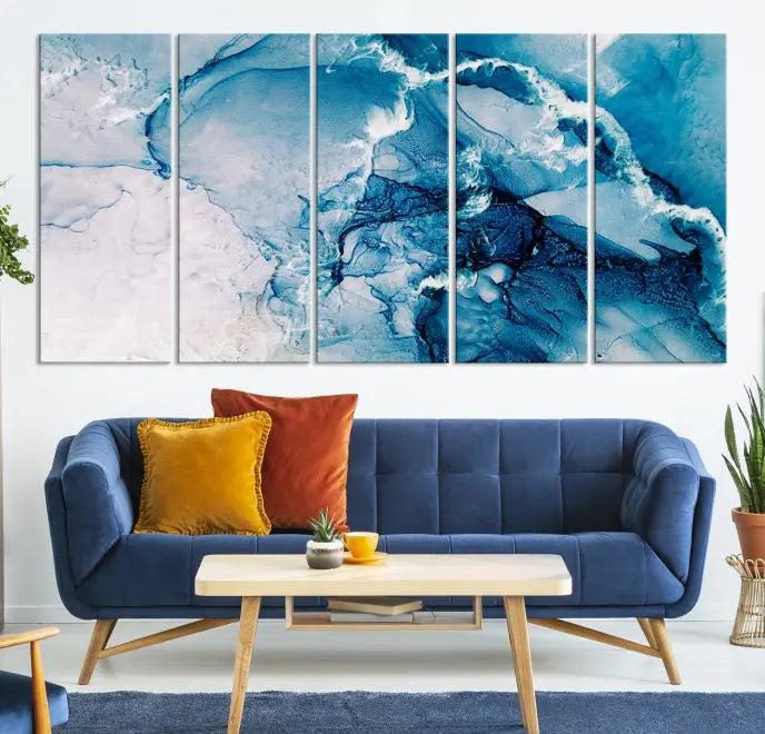 The "Marble Effect Wall Art Abstract Canvas Wall Art Print" is a triptych featuring museum-quality canvases with UV-protective coating.