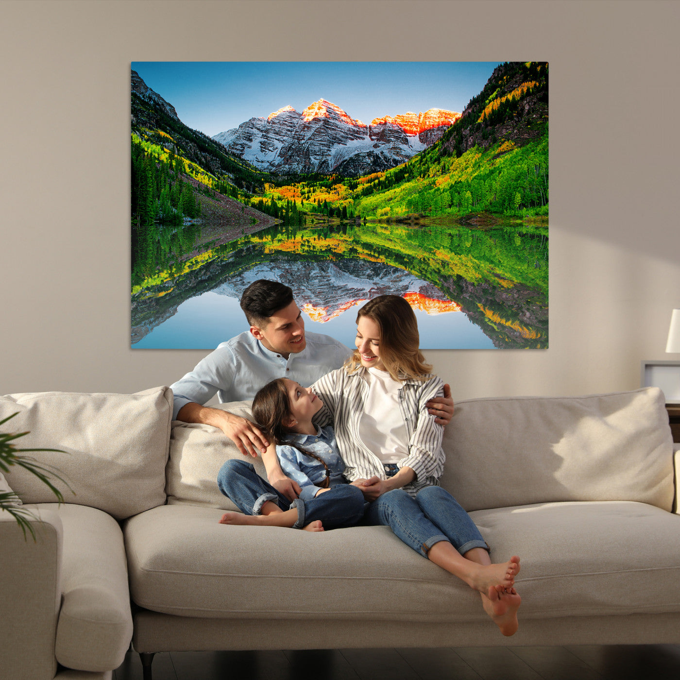 Maroon Bells Lake Print Wall Art – Majestic Colorado Mountain Landscape, Autumn Reflection, Multi-Panel Framed Artwork for Home