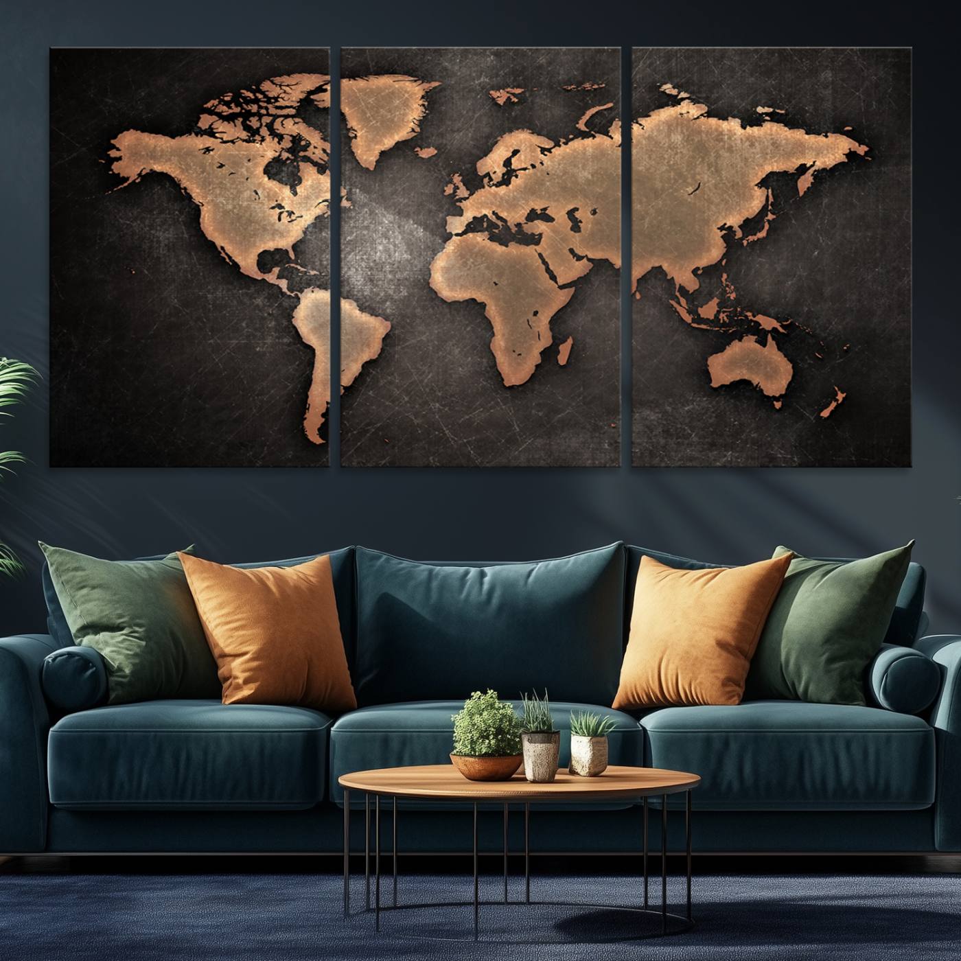 33739-MGV-CV-36X24-Maroon World Map Wall Art Canvas Print