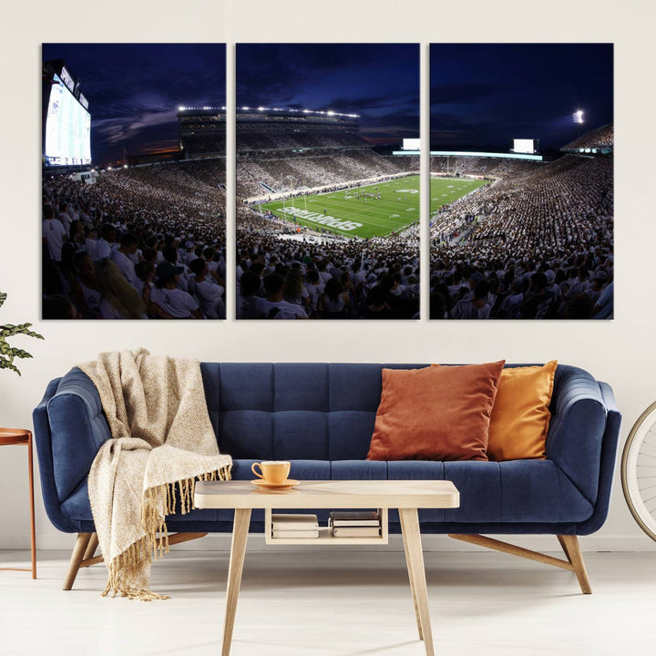 Michigan State Spartans Canvas, Framed Football Team Print - East Lansing Spartan Stadium Wall Art Canvas Print