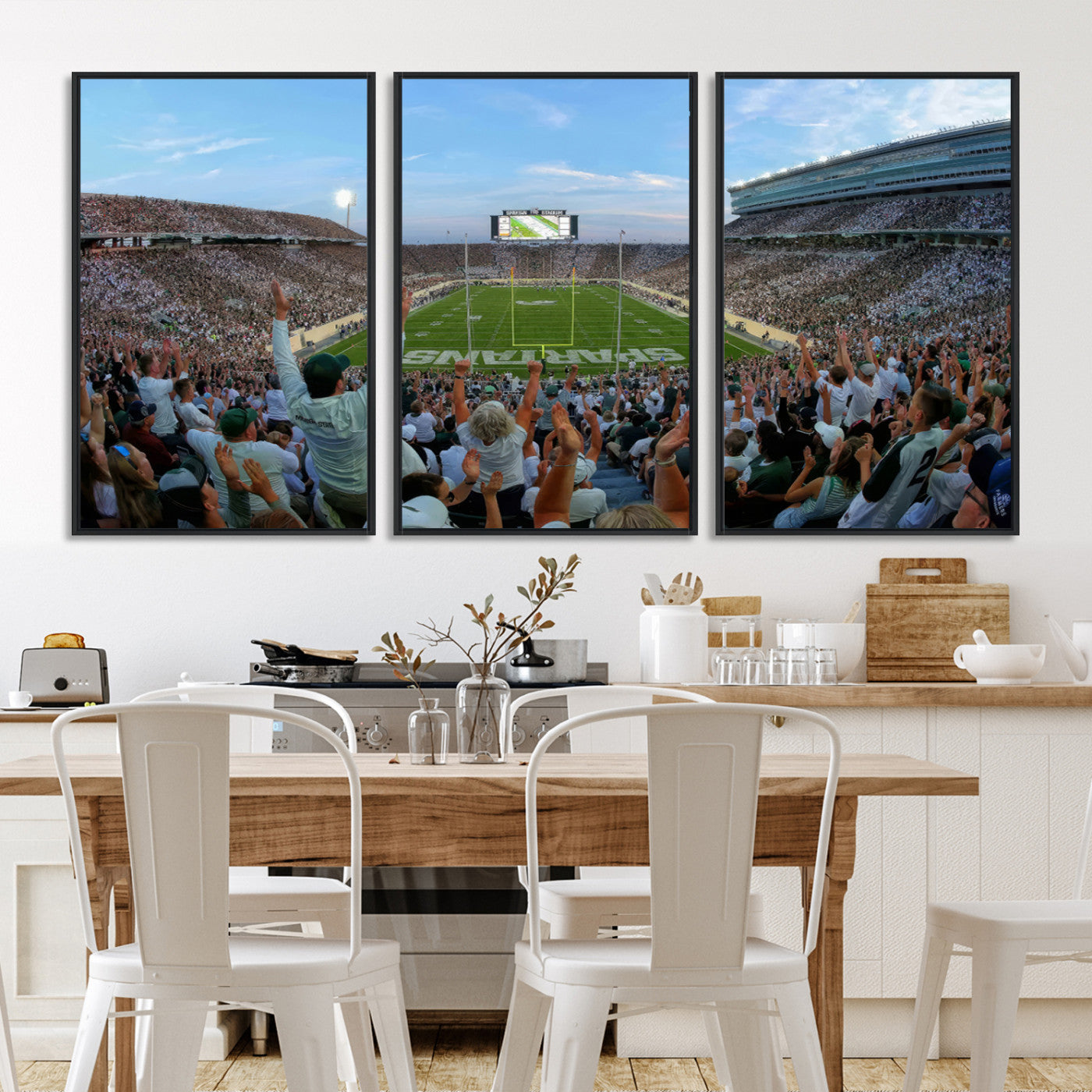 73105-MGV-CV-36X24-Michigan State Spartans Football Team Art Print - East Lansing Spartan Stadium Wall Art Canvas Print