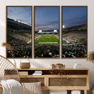 90831-MGV-FC-48X32-3P_Walnut-Michigan State Spartans Football Team Print - East Lansing Spartan Stadium Canvas Print