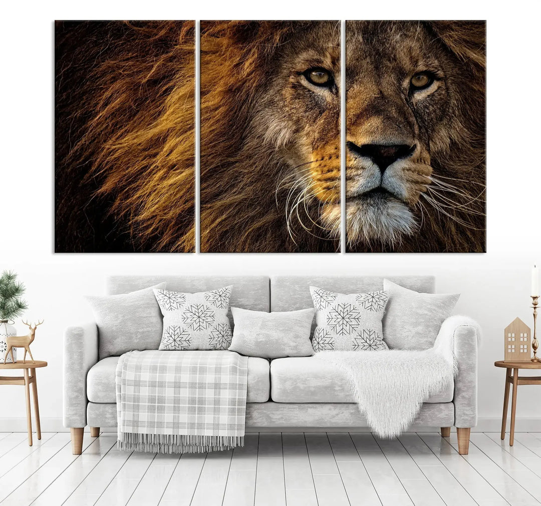 The Mighty Lion Wall Art Animal Canvas Print hangs on museum-quality canvases, and the UV-protective coating ensures the vibrant colors stay intact. Enjoy free shipping as you elevate your space.