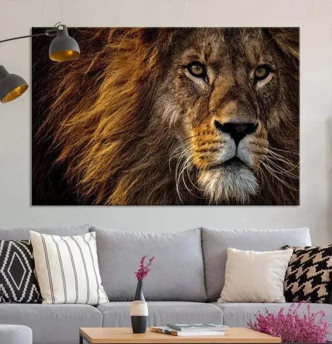 The Mighty Lion Wall Art Animal Canvas Print hangs on museum-quality canvases, and the UV-protective coating ensures the vibrant colors stay intact. Enjoy free shipping as you elevate your space.