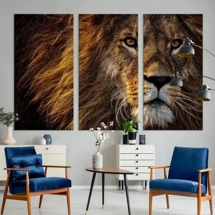 The Mighty Lion Wall Art Animal Canvas Print hangs on museum-quality canvases, and the UV-protective coating ensures the vibrant colors stay intact. Enjoy free shipping as you elevate your space.