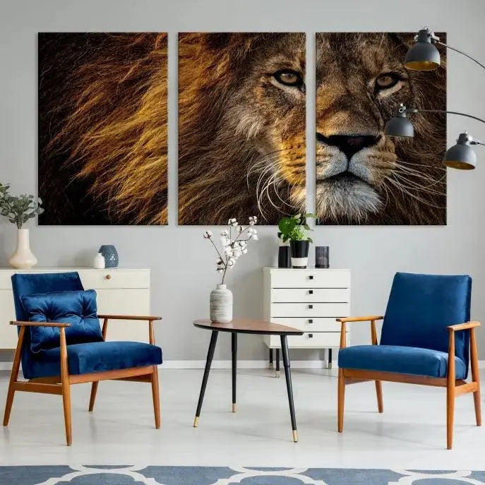 The Mighty Lion Wall Art Animal Canvas Print hangs on museum-quality canvases, and the UV-protective coating ensures the vibrant colors stay intact. Enjoy free shipping as you elevate your space.