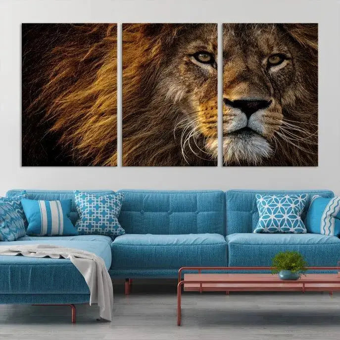 The Mighty Lion Wall Art Animal Canvas Print hangs on museum-quality canvases, and the UV-protective coating ensures the vibrant colors stay intact. Enjoy free shipping as you elevate your space.