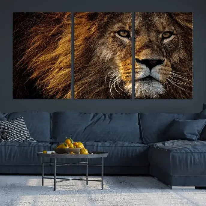 The Mighty Lion Wall Art Animal Canvas Print hangs on museum-quality canvases, and the UV-protective coating ensures the vibrant colors stay intact. Enjoy free shipping as you elevate your space.