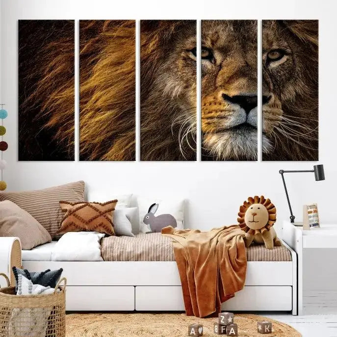 The Mighty Lion Wall Art Animal Canvas Print hangs on museum-quality canvases, and the UV-protective coating ensures the vibrant colors stay intact. Enjoy free shipping as you elevate your space.