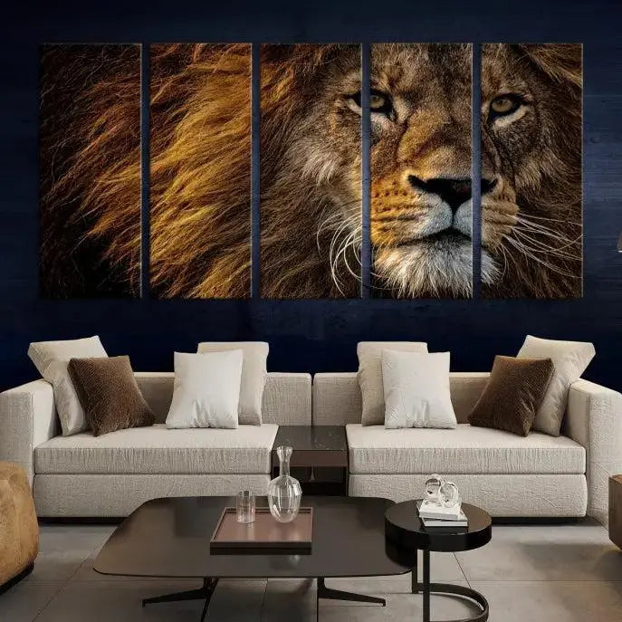 The Mighty Lion Wall Art Animal Canvas Print hangs on museum-quality canvases, and the UV-protective coating ensures the vibrant colors stay intact. Enjoy free shipping as you elevate your space.