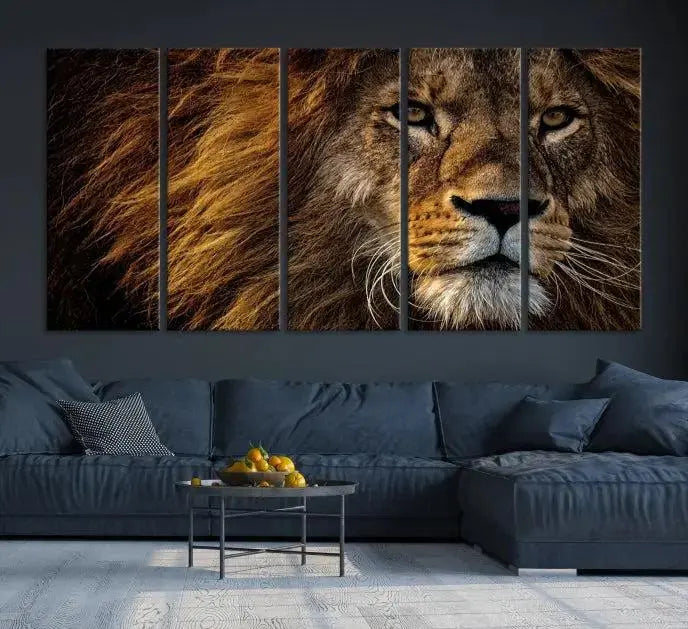 The Mighty Lion Wall Art Animal Canvas Print hangs on museum-quality canvases, and the UV-protective coating ensures the vibrant colors stay intact. Enjoy free shipping as you elevate your space.