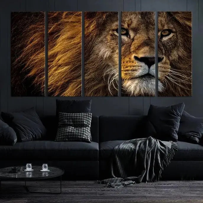 The Mighty Lion Wall Art Animal Canvas Print hangs on museum-quality canvases, and the UV-protective coating ensures the vibrant colors stay intact. Enjoy free shipping as you elevate your space.