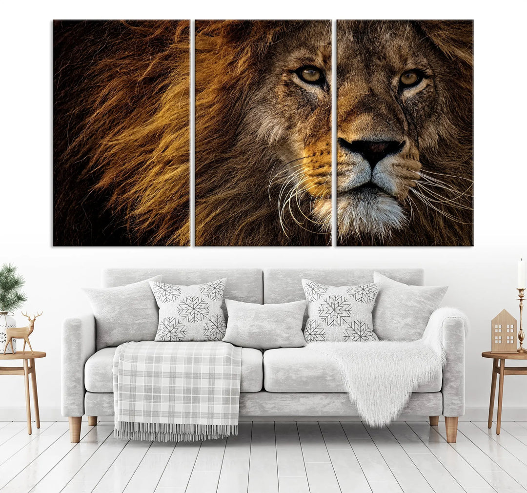 The Mighty Lion Wall Art Animal Canvas Print hangs on museum-quality canvases, and the UV-protective coating ensures the vibrant colors stay intact. Enjoy free shipping as you elevate your space.