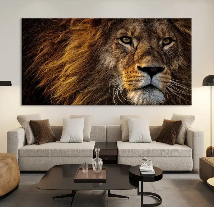 The Mighty Lion Wall Art Animal Canvas Print hangs on museum-quality canvases, and the UV-protective coating ensures the vibrant colors stay intact. Enjoy free shipping as you elevate your space.