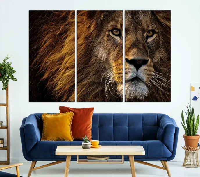 The Mighty Lion Wall Art Animal Canvas Print hangs on museum-quality canvases, and the UV-protective coating ensures the vibrant colors stay intact. Enjoy free shipping as you elevate your space.