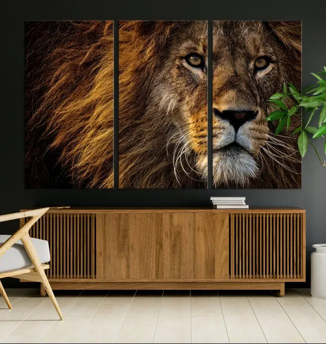 The Mighty Lion Wall Art Animal Canvas Print hangs on museum-quality canvases, and the UV-protective coating ensures the vibrant colors stay intact. Enjoy free shipping as you elevate your space.