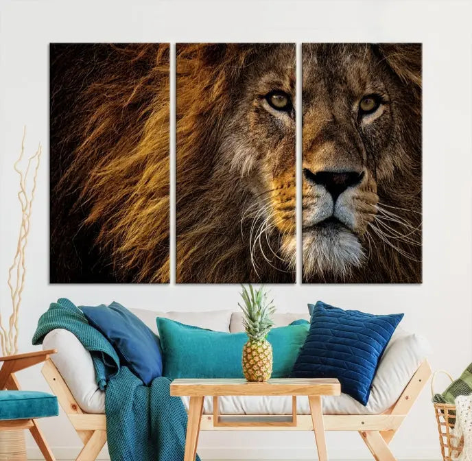 The Mighty Lion Wall Art Animal Canvas Print hangs on museum-quality canvases, and the UV-protective coating ensures the vibrant colors stay intact. Enjoy free shipping as you elevate your space.