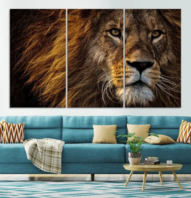 The Mighty Lion Wall Art Animal Canvas Print hangs on museum-quality canvases, and the UV-protective coating ensures the vibrant colors stay intact. Enjoy free shipping as you elevate your space.