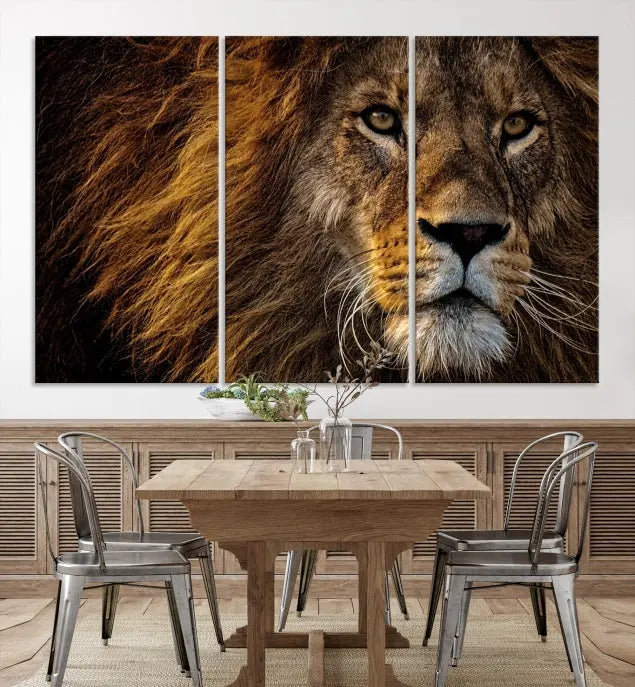 The Mighty Lion Wall Art Animal Canvas Print hangs on museum-quality canvases, and the UV-protective coating ensures the vibrant colors stay intact. Enjoy free shipping as you elevate your space.