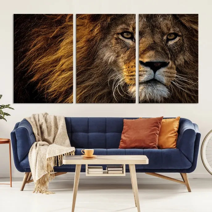 The Mighty Lion Wall Art Animal Canvas Print hangs on museum-quality canvases, and the UV-protective coating ensures the vibrant colors stay intact. Enjoy free shipping as you elevate your space.