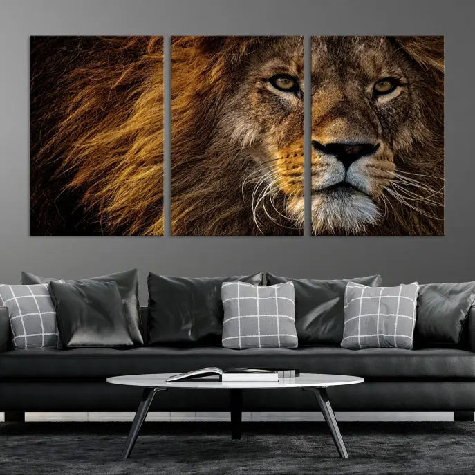 The Mighty Lion Wall Art Animal Canvas Print hangs on museum-quality canvases, and the UV-protective coating ensures the vibrant colors stay intact. Enjoy free shipping as you elevate your space.