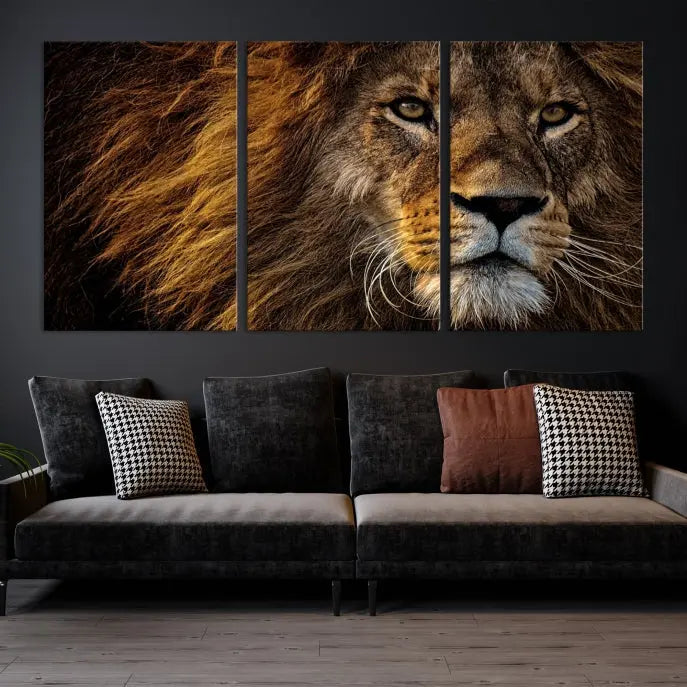 The Mighty Lion Wall Art Animal Canvas Print hangs on museum-quality canvases, and the UV-protective coating ensures the vibrant colors stay intact. Enjoy free shipping as you elevate your space.