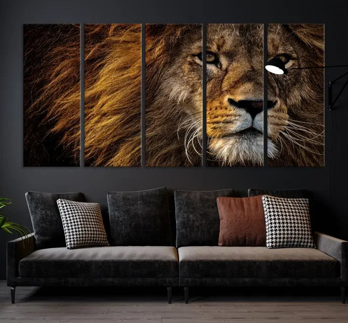 The Mighty Lion Wall Art Animal Canvas Print hangs on museum-quality canvases, and the UV-protective coating ensures the vibrant colors stay intact. Enjoy free shipping as you elevate your space.