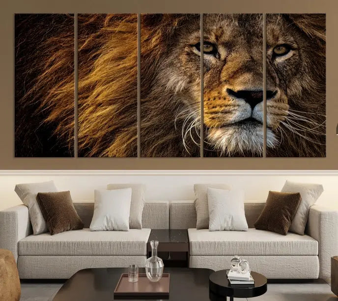 The Mighty Lion Wall Art Animal Canvas Print hangs on museum-quality canvases, and the UV-protective coating ensures the vibrant colors stay intact. Enjoy free shipping as you elevate your space.