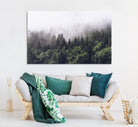 42578900-MGV-CV-36X24-Misty Forest Canvas Wall Art – Serene Triptych Nature Print – Woodland Landscape Decor for Living Room or Office – Ready to Hang