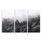 42578900-MGV-CV-48X32-3P-Misty Forest Canvas Wall Art – Serene Triptych Nature Print – Woodland Landscape Decor for Living Room or Office – Ready to Hang