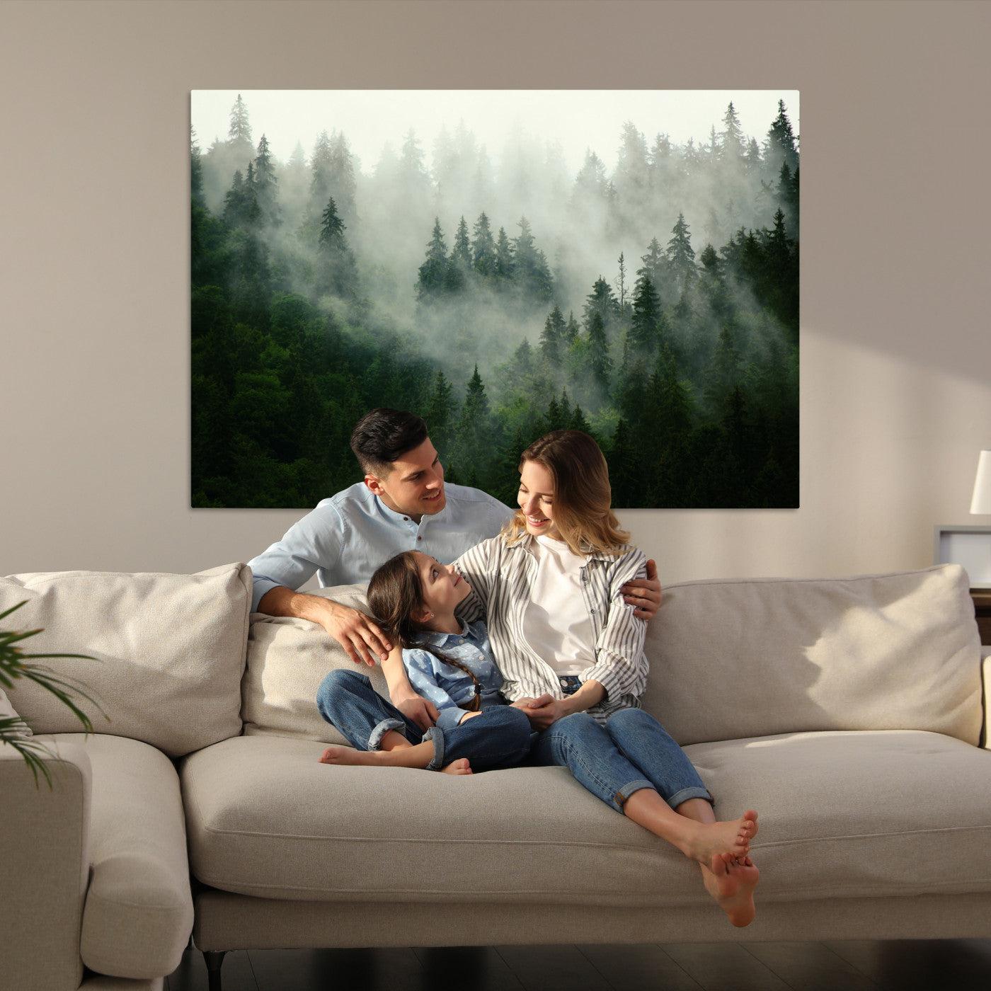 Misty Forest Mountain Wall Art Canvas | Large 3-Panel Foggy Landscape Canvas Print | Nature Misty Forest Canvas Art Wall Art for Home