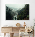 95112-MGV-CV-36X24-Misty Forest Wall Art | Ready to Hang and Framed | Tranquil Nature Landscape for Living Room or Cabin Wall Decor