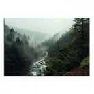 95112-MGV-CV-36X24-Misty Forest Wall Art | Ready to Hang and Framed | Tranquil Nature Landscape for Living Room or Cabin Wall Decor