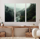 95112-MGV-CV-36X24-Misty Forest Wall Art | Ready to Hang and Framed | Tranquil Nature Landscape for Living Room or Cabin Wall Decor