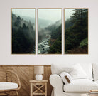 95112-MGV-CV-36X24-Misty Forest Wall Art | Ready to Hang and Framed | Tranquil Nature Landscape for Living Room or Cabin Wall Decor