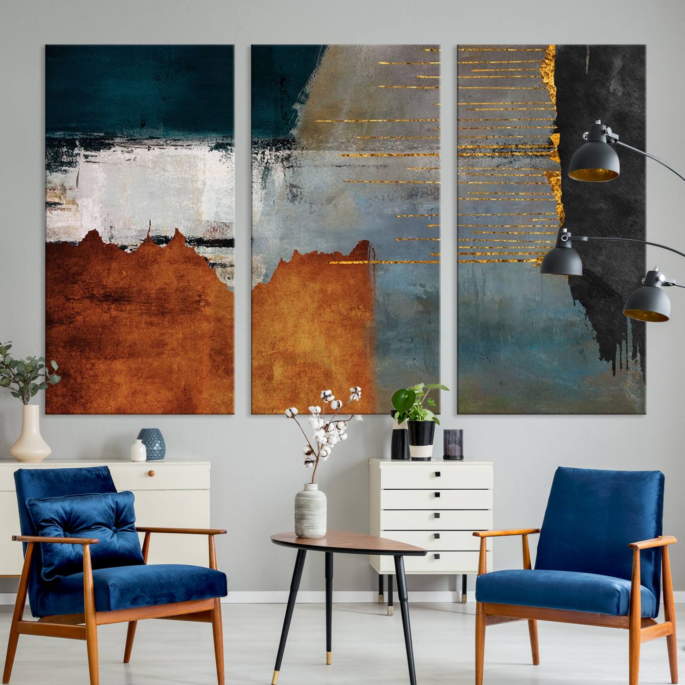 35026-MGV-CV-36X24-Modern Abstract Canvas Art Canvas Print - Framed and Ready to Hang Artwork for Contemporary Living Room or Office Decor