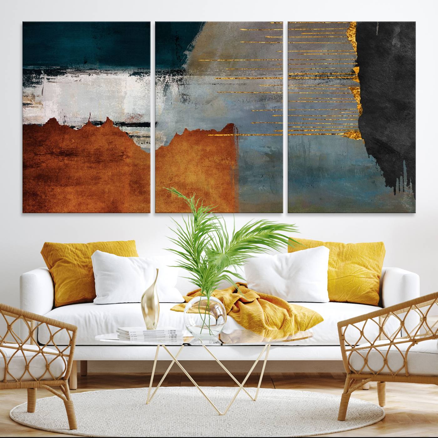 35026-MGV-CV-36X24-Modern Abstract Canvas Art Canvas Print - Framed and Ready to Hang Artwork for Contemporary Living Room or Office Decor