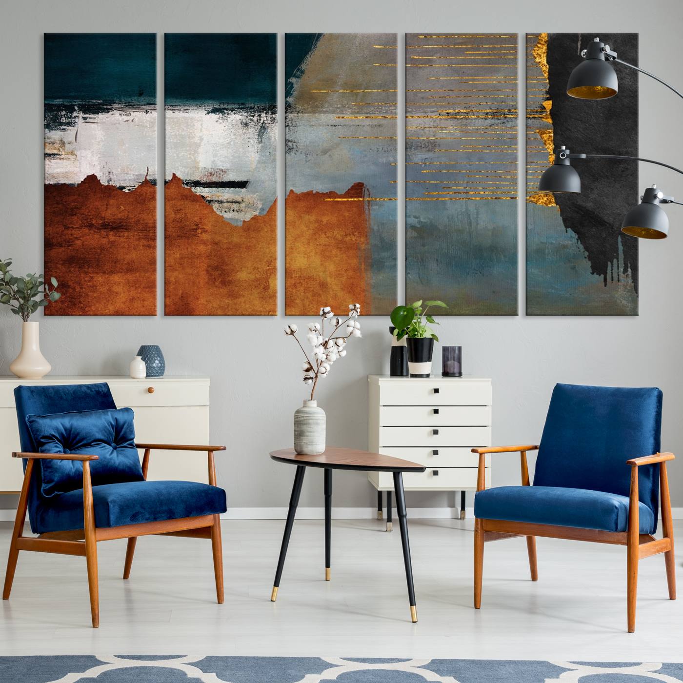 35026-MGV-CV-36X24-Modern Abstract Canvas Art Canvas Print - Framed and Ready to Hang Artwork for Contemporary Living Room or Office Decor