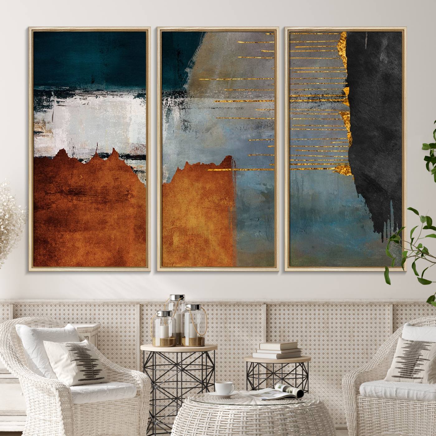 35026-MGV-CV-36X24-Modern Abstract Canvas Art Canvas Print - Framed and Ready to Hang Artwork for Contemporary Living Room or Office Decor