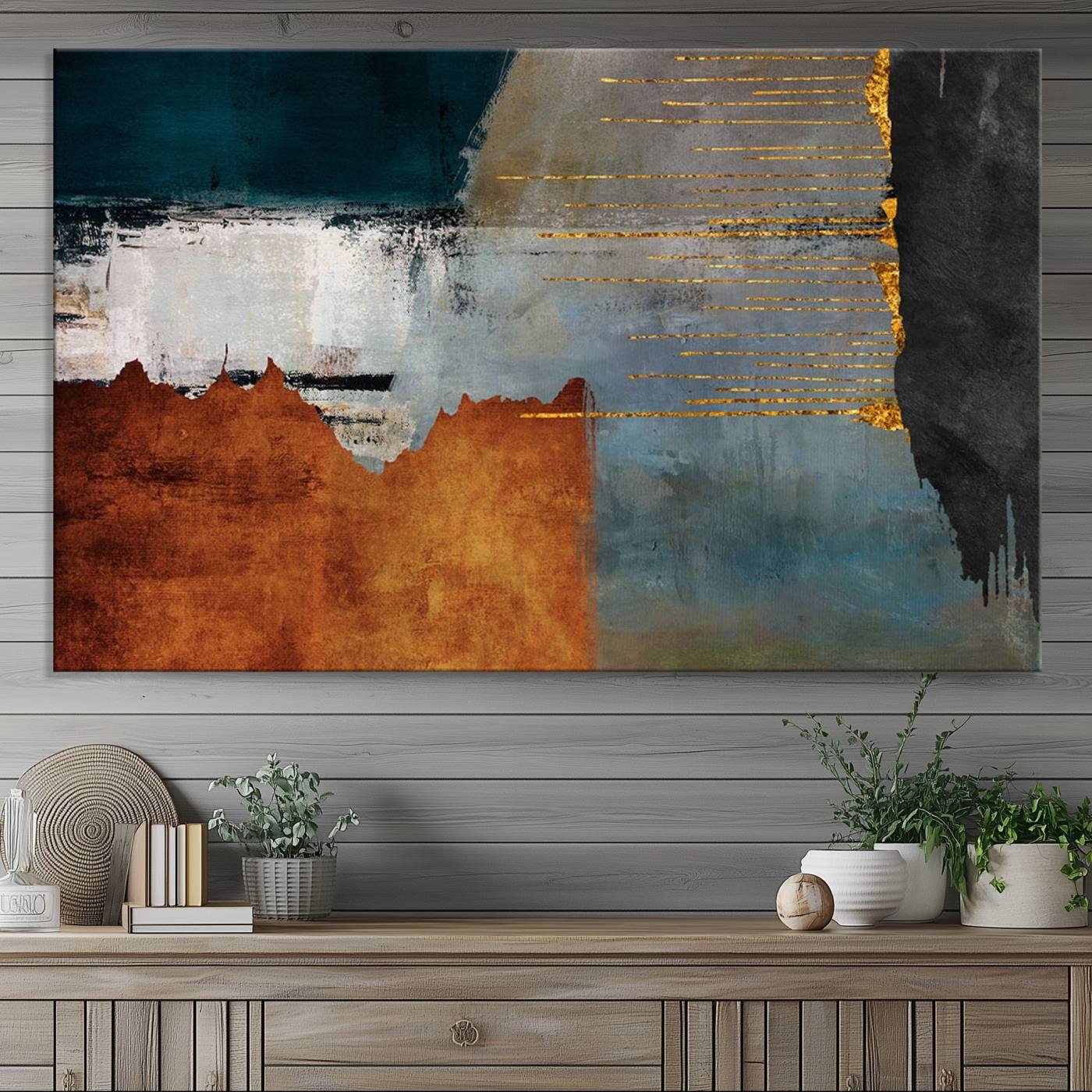 35026-MGV-CV-36X24-Modern Abstract Canvas Art Canvas Print - Framed and Ready to Hang Artwork for Contemporary Living Room or Office Decor