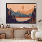 62795-MGV-FC-36X24_Black-Modern Boho Sunset Canvas Print, Mountain Landscape Triptych – Giclée Canvas Art Print for Living Room, Bohemian Decor, Ready to Hang
