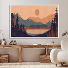 62795-MGV-FC-36X24_White-Modern Boho Sunset Canvas Print, Mountain Landscape Triptych – Giclée Canvas Art Print for Living Room, Bohemian Decor, Ready to Hang
