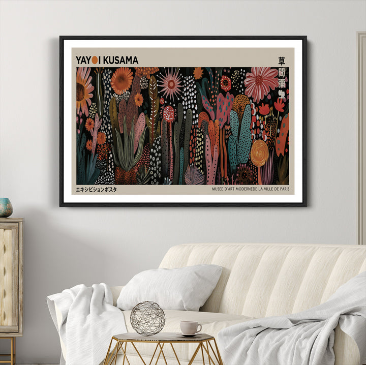 28344895-MGC-FP-36x24_Black-Modern Japanese Wall Art Print Yayoi Kusama Canvas Wall Art Abstract Mount Fuji Canvas Print Japanese Landscape Art Printing