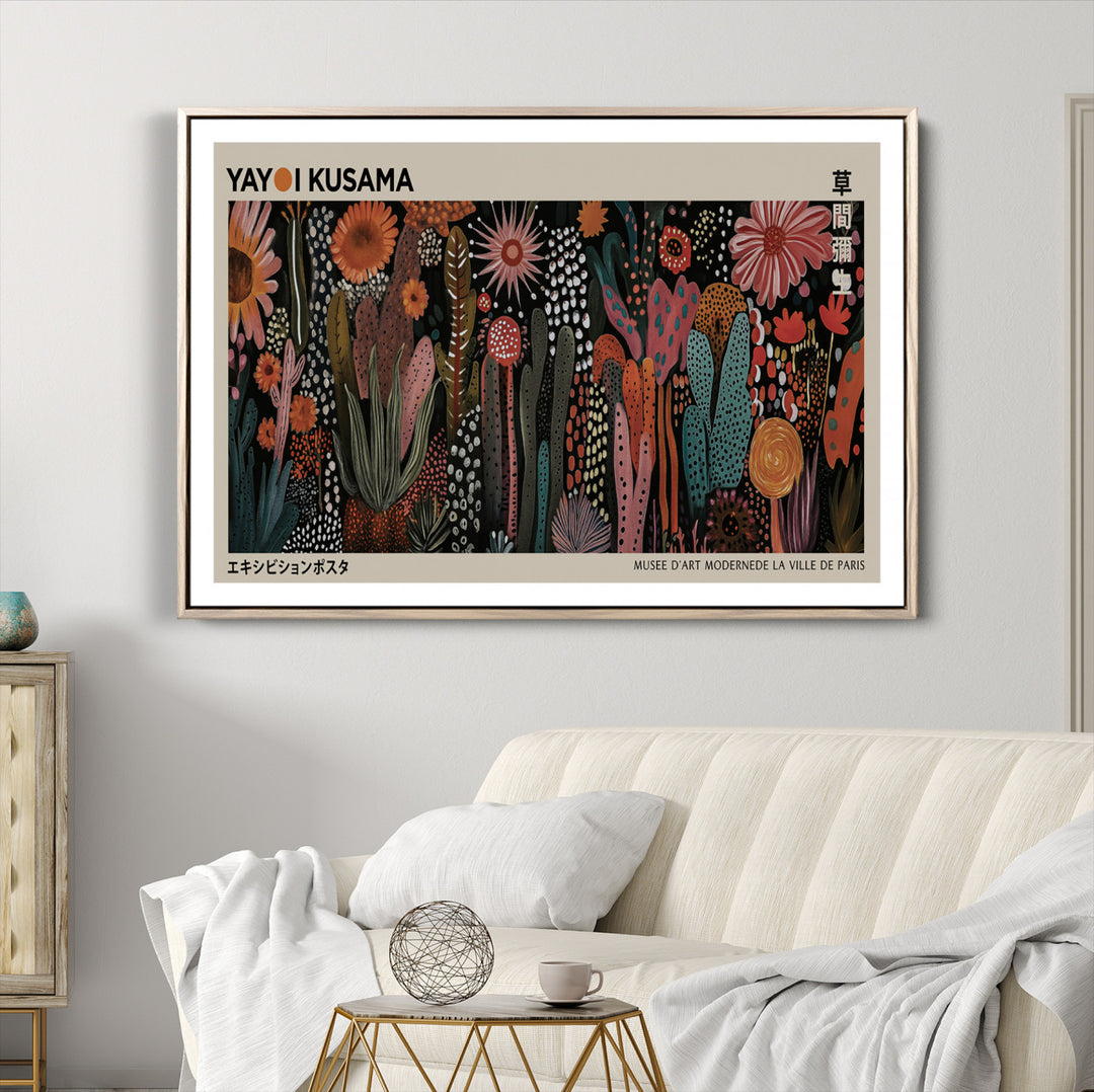 28344895-MGV-CV-36X24-Modern Japanese Wall Art Print Yayoi Kusama Canvas Wall Art Abstract Mount Fuji Canvas Print Japanese Landscape Art Printing