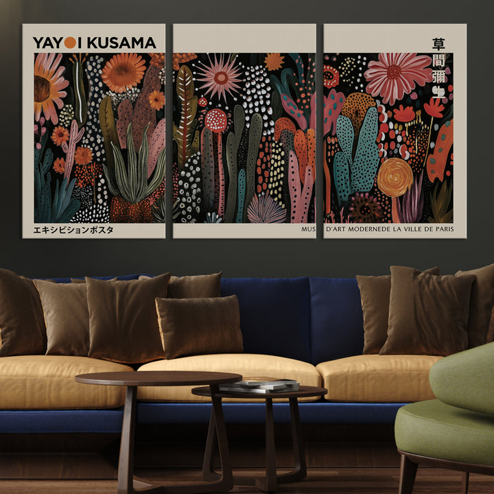 28344895-MGV-CV-36X24-Modern Japanese Wall Art Print Yayoi Kusama Canvas Wall Art Abstract Mount Fuji Canvas Print Japanese Landscape Art Printing
